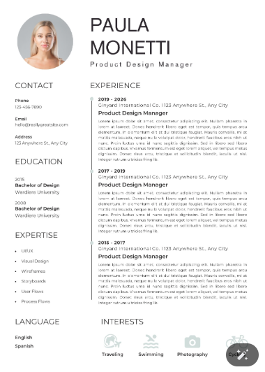 Professional CV Sample 23